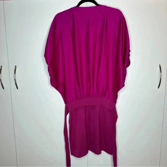 Diane von Furstenberg NWT Edna Pink Puff Sleeve Tie Waist Silk Dress Size 2 - Picture 7 of 16